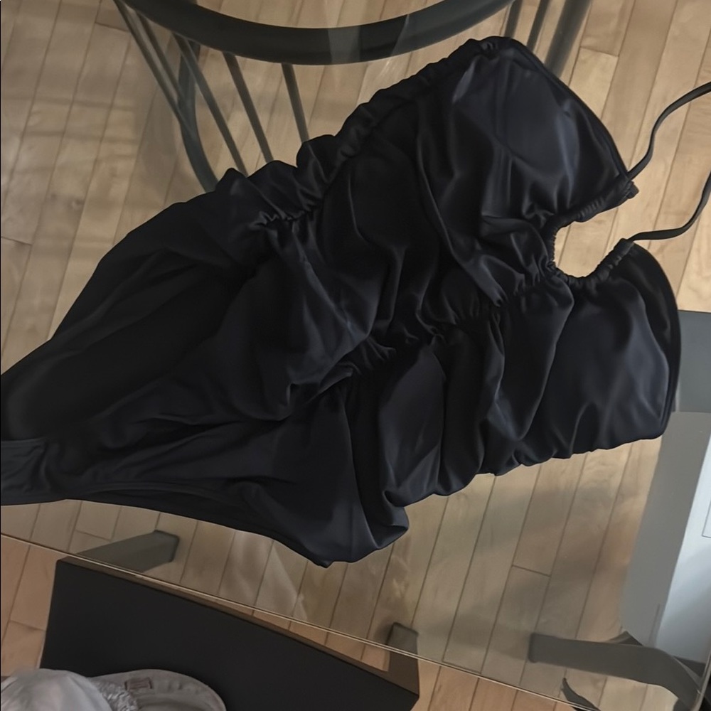 Source Unknown Black Bodysuit Swimwear